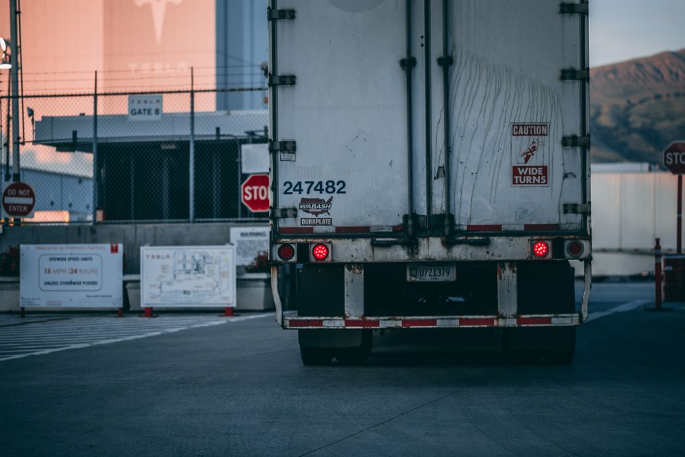Commercial semi truck on highway